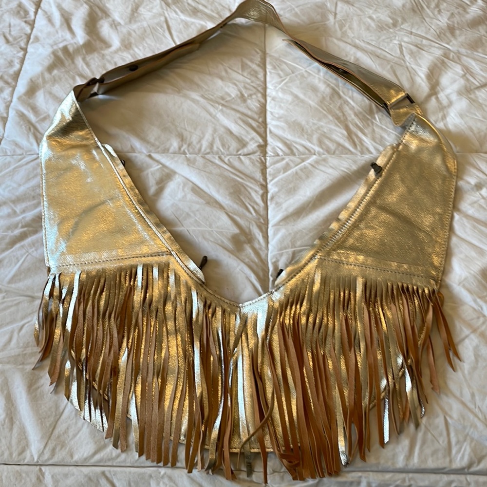 Gold side sling bag